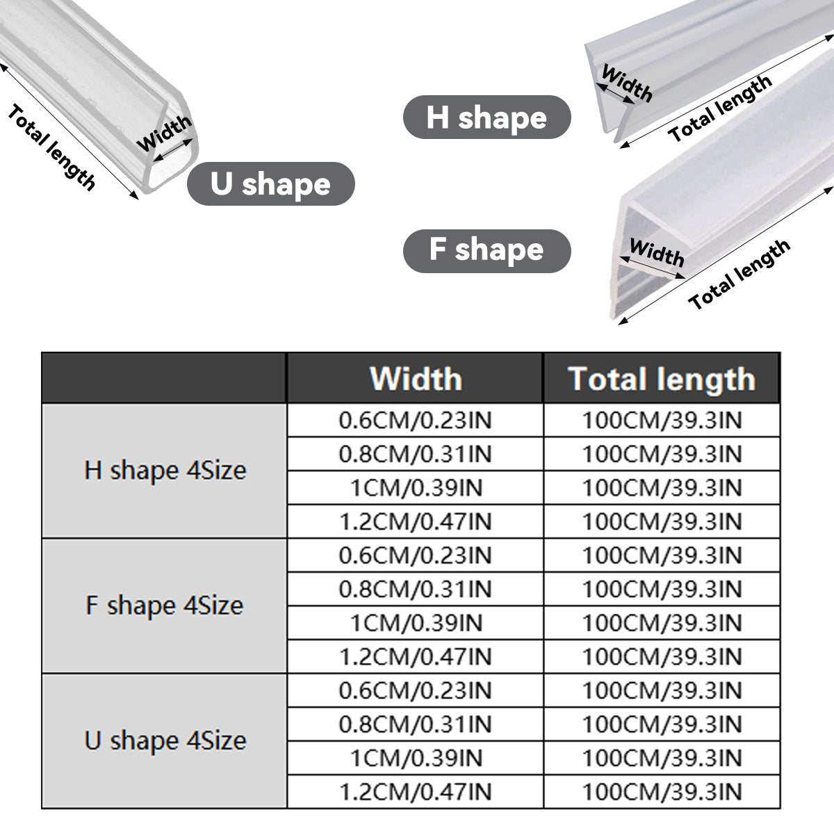Transparent Silicone Glass Door Window Sealing Strip
