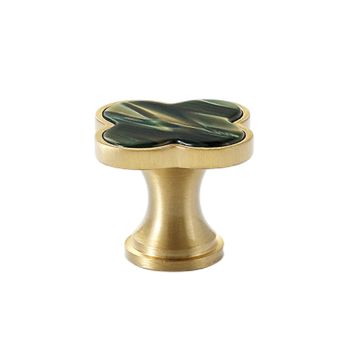 Aurora Green Four-Leaf Clover Cabinet Knob Single-Hole Design