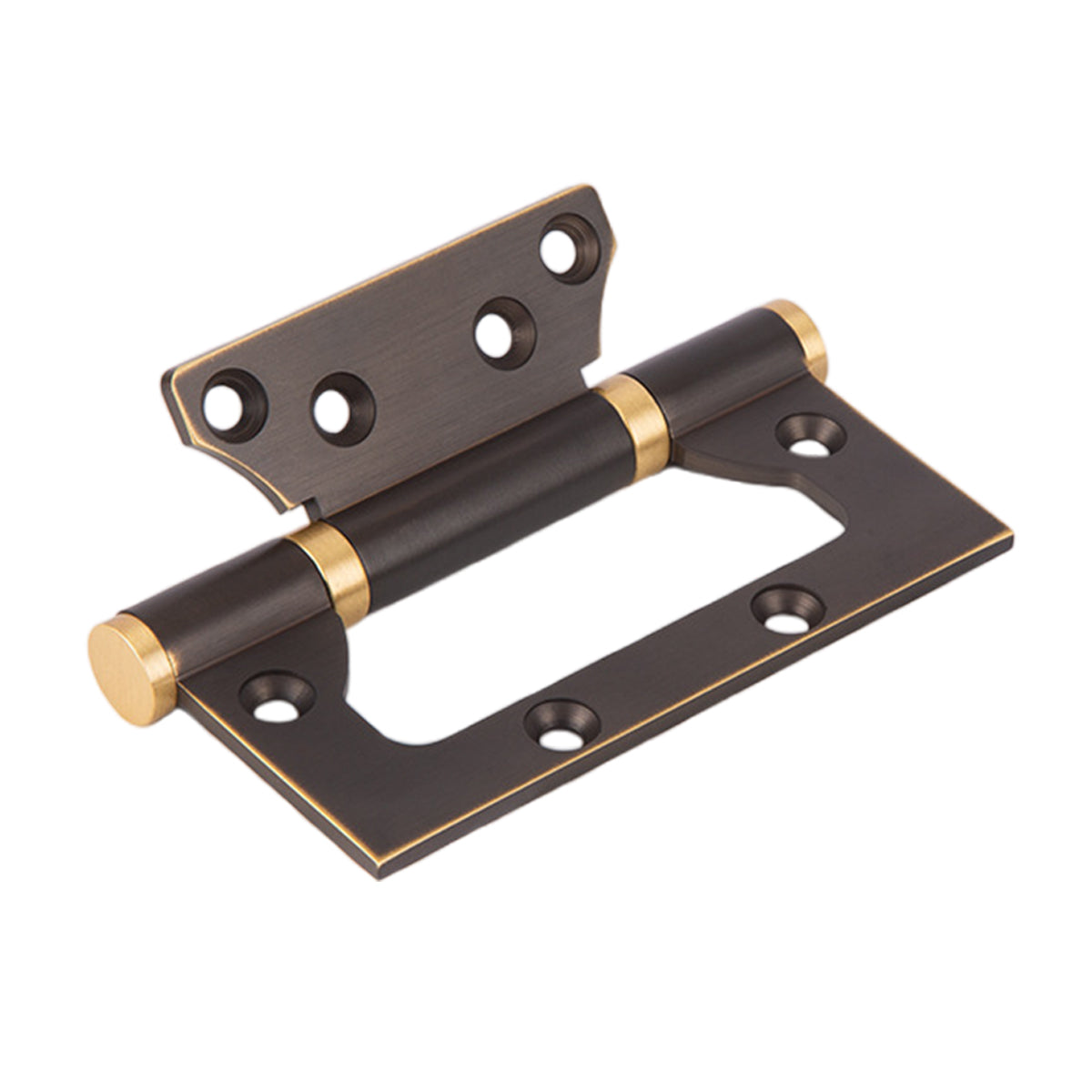 Brass Flush Door Hinges 3.5mm Thick - Coffee Bronze