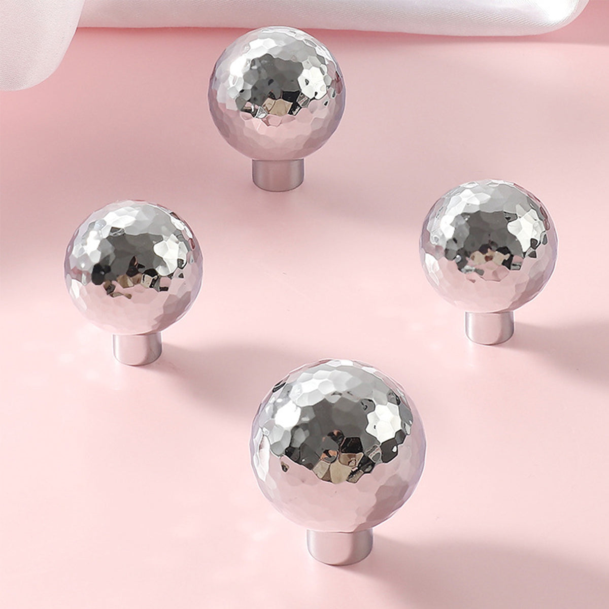 25mm Hammered Silver Cupboard & Cabinet Knob Single-Hole