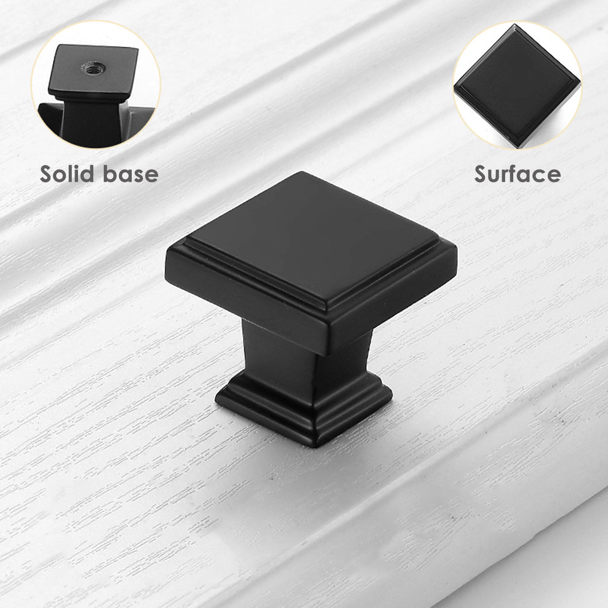 Black Copper Cabinet Handle Single-Hole Mount