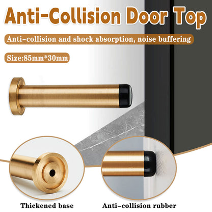 Brass Bathroom Door Stopper Wall-Mount with Rubber Tip