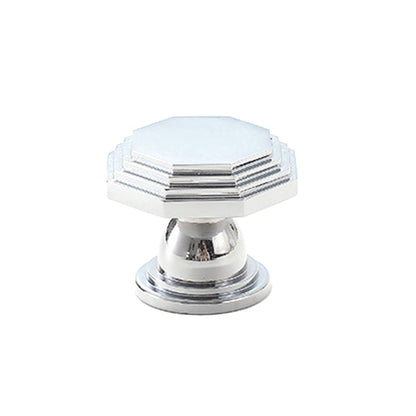 2 Styles Bright Silver Copper Cabinet Knob with Single Hole