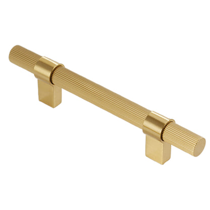 Solid Brass Knurled Cabinet Pulls in Gold Finish