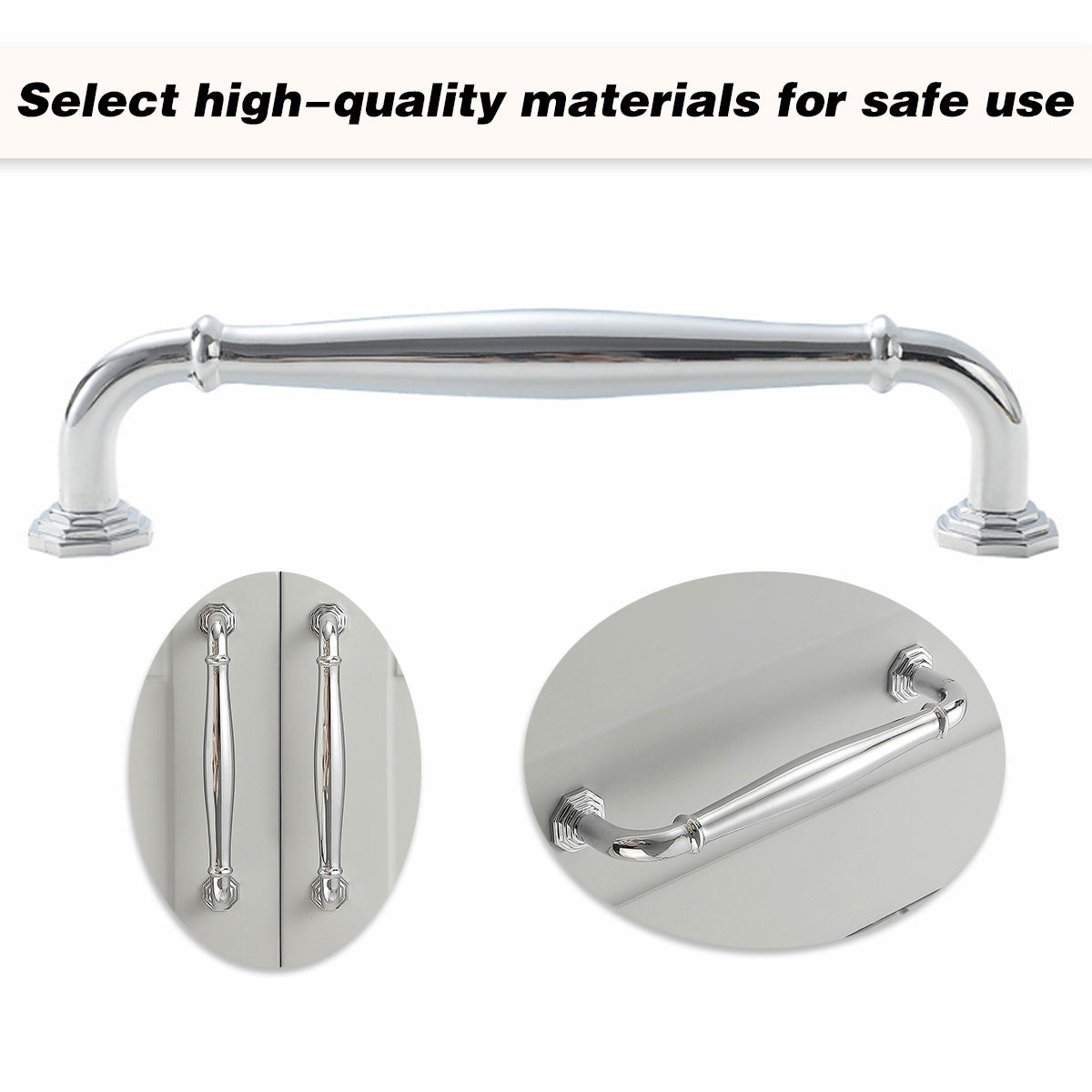Bright Silver Brass Cupboard & Cabinet Door Pull Handle 96-192mm