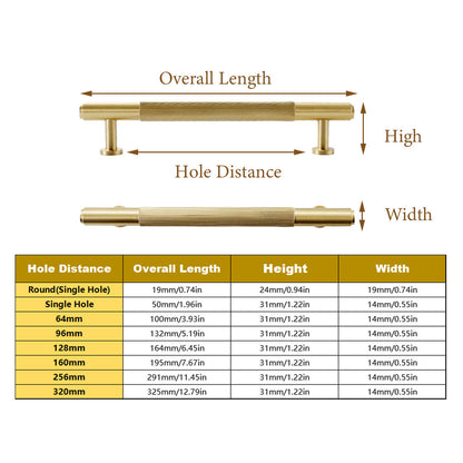 Modern Striped Metal Cabinet Handle in Gold or Black