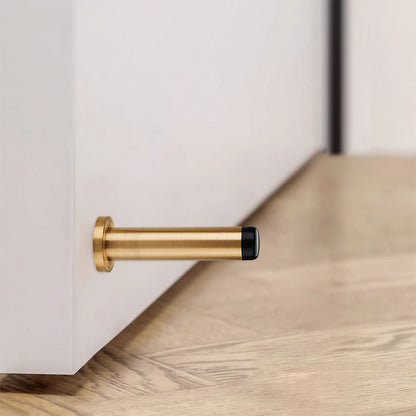 Brass Bathroom Door Stopper Wall-Mount with Rubber Tip