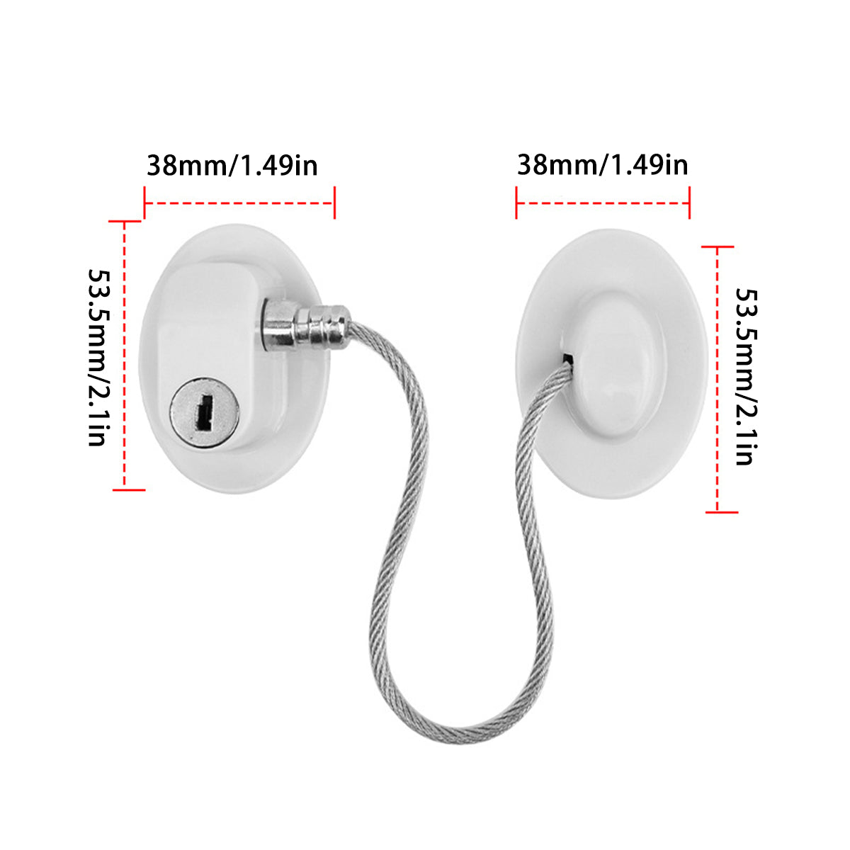 Black/White Self-Adhesive 304 Stainless Steel ABS Child Safety Lock