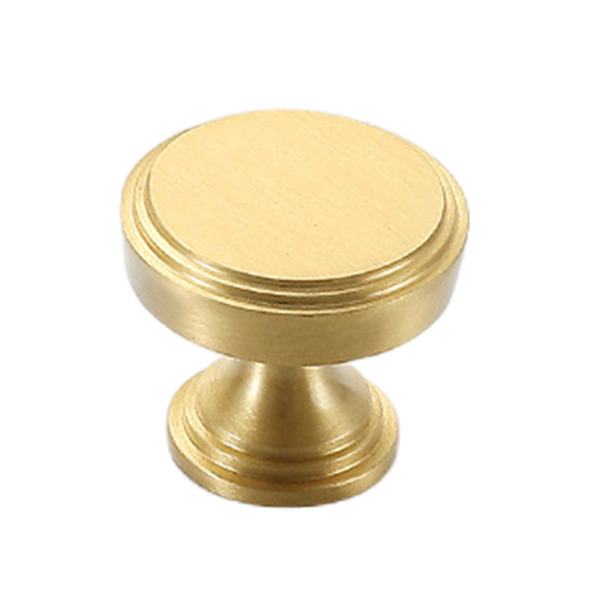 Round Stepped Cabinet Knob 30mm - Brushed Brass