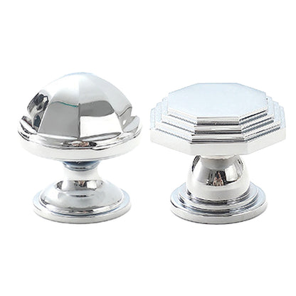 2 Styles Bright Silver Copper Cabinet Knob with Single Hole