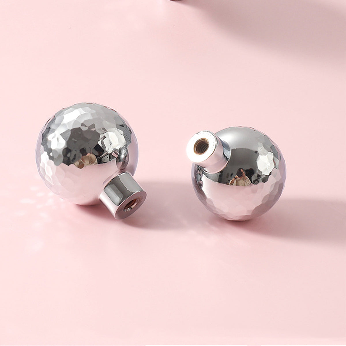 25mm Hammered Silver Cupboard & Cabinet Knob Single-Hole