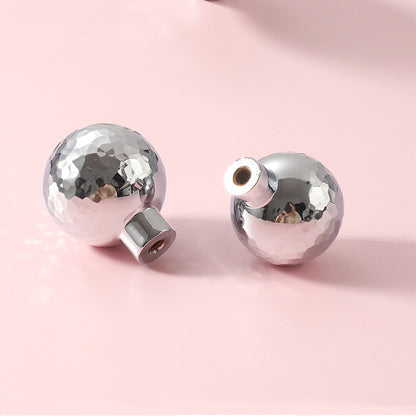 Hammered Silver Cabinet Knob Single-Hole