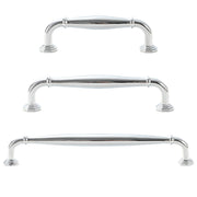 Bright Silver Brass Cupboard & Cabinet Door Pull Handle 96-192mm