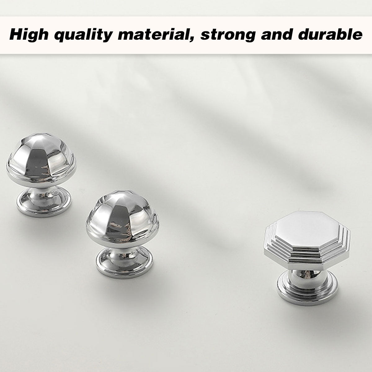 2 Styles Bright Silver Copper Cabinet Knob with Single Hole