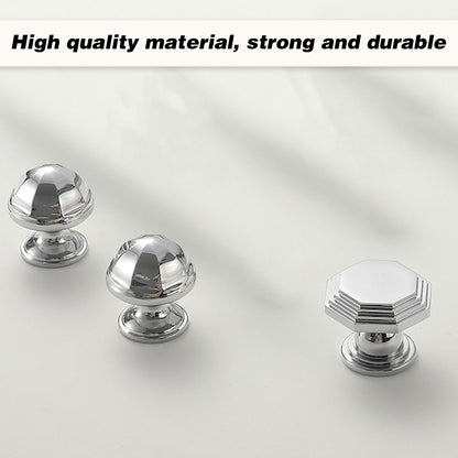 2 Styles Bright Silver Copper Cabinet Knob with Single Hole