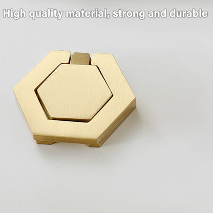 Hexagon Alloy Cabinet Door Handle Single-Hole Brushed Gold