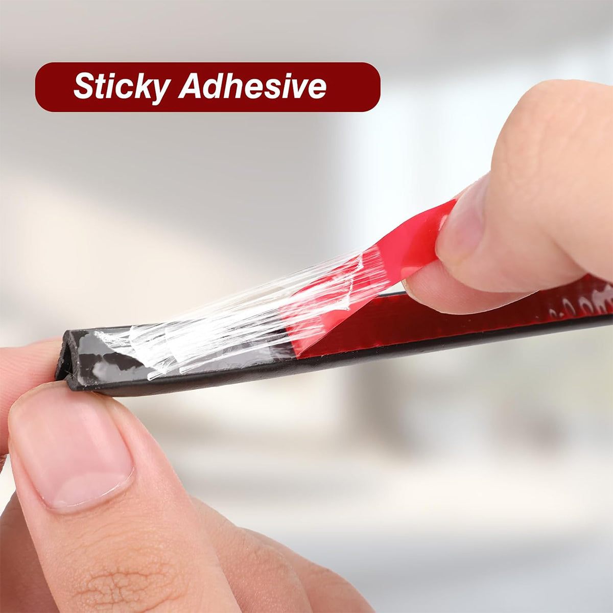 Black Self-Adhesive Silicone Door Window Sealing Strip 6m