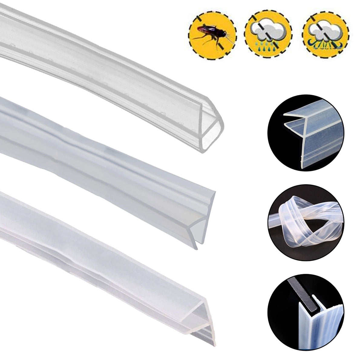 Transparent Silicone Glass Door Window Sealing Strip