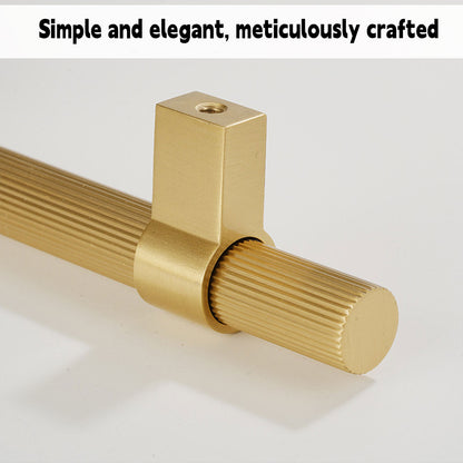 Solid Brass Knurled Cabinet Pulls in Gold Finish