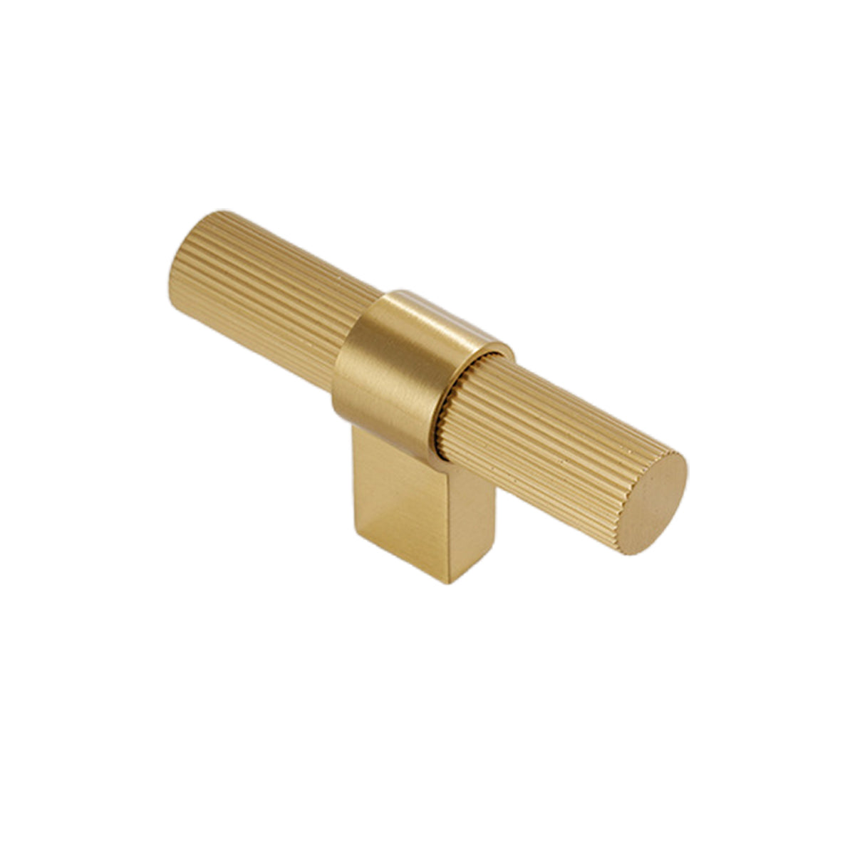Solid Brass Knurled Cabinet Pulls in Gold Finish