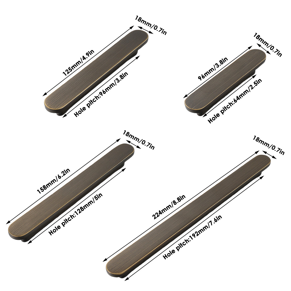 Oval Antique Brass Brass Cupboard & Cabinet Door Pull 35-46mm