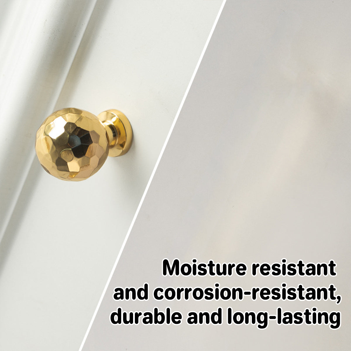 Brushed Brass Cupboard & Cabinet Door Hammered Round Knob 28x32mm