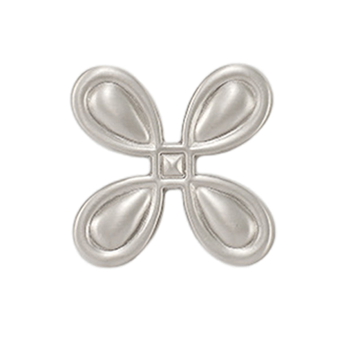 Silver Brass Cupboard & Cabinet  Four-Petal Design Knob 40x22x9mm