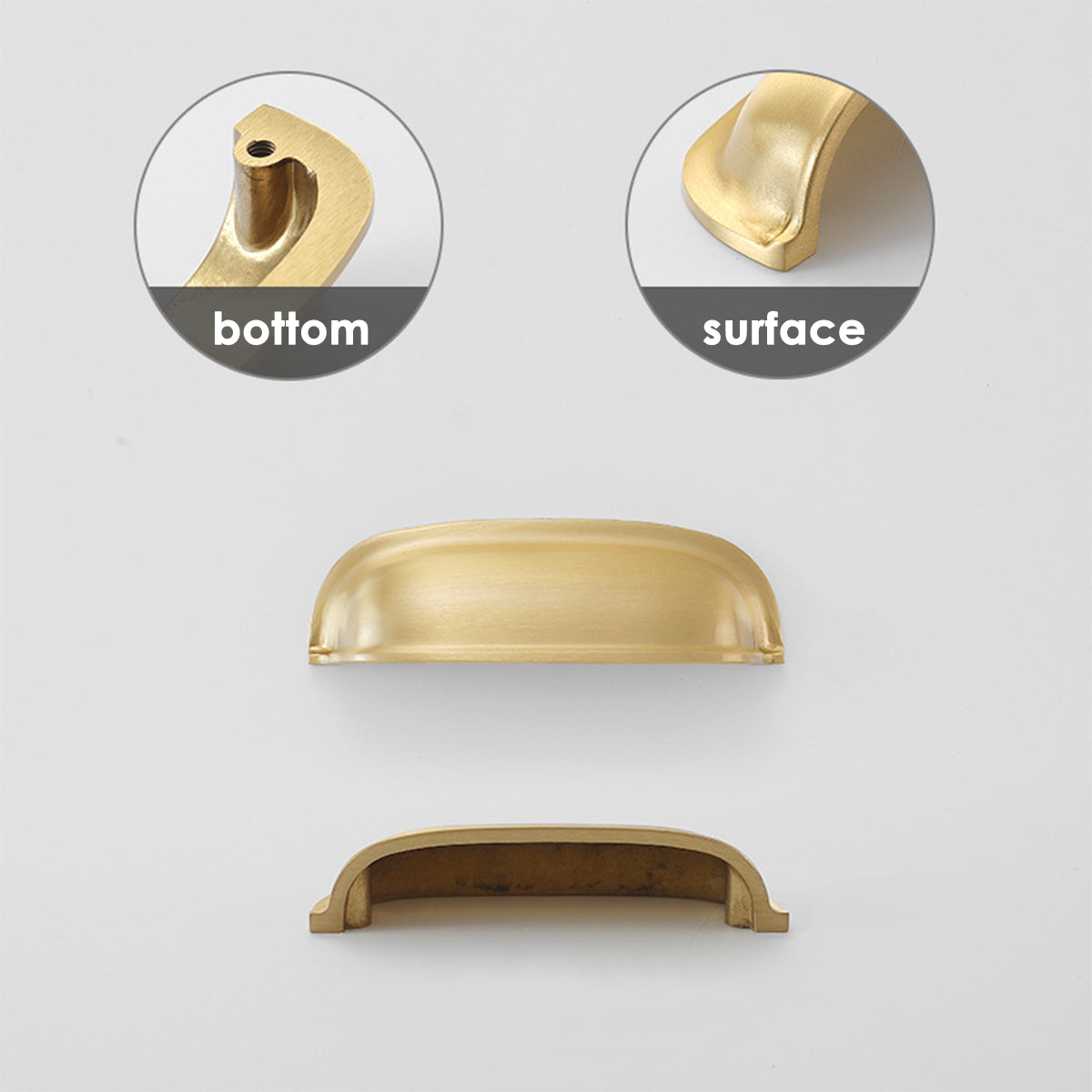 Brushed Brass Cupboard & Cabinet Door Pull Handle 93mm