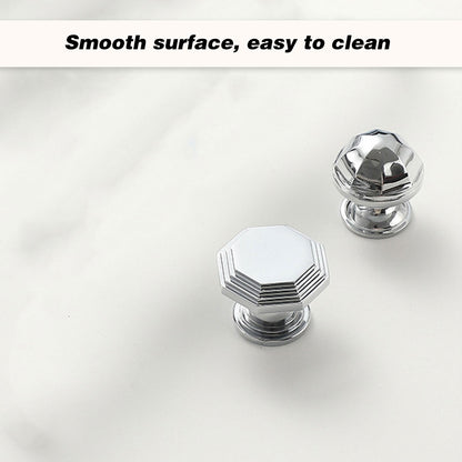2 Styles Bright Silver Copper Cabinet Knob with Single Hole