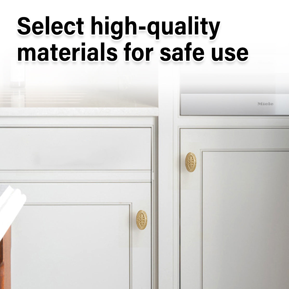 Gold Brass Dummy Door Knob For Cabinet & Door 4.6x2.5x3.2cm