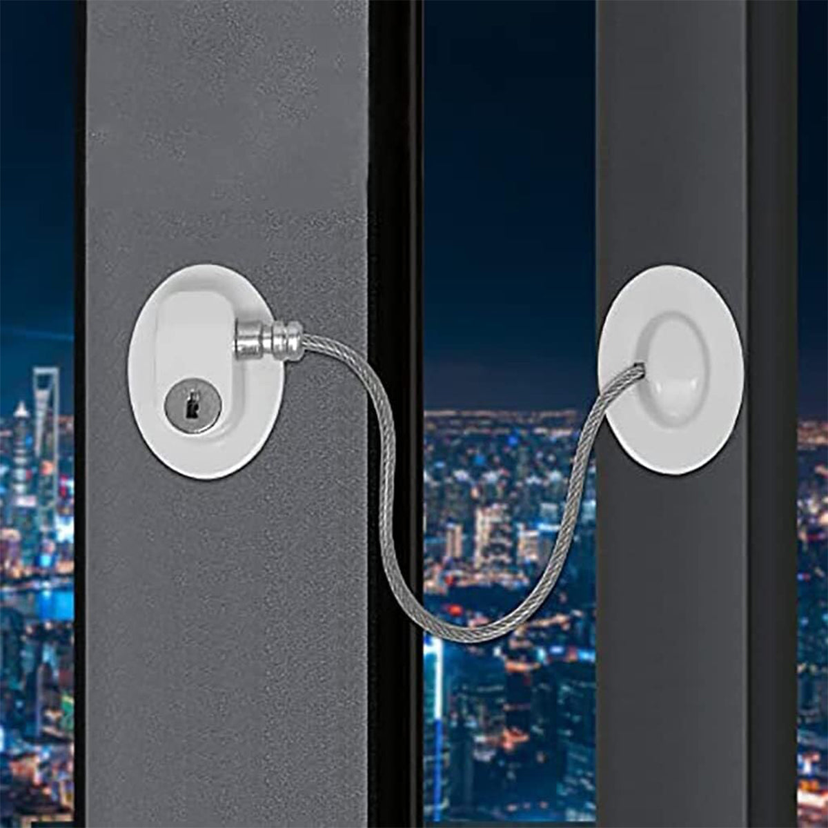 Black/White Self-Adhesive 304 Stainless Steel ABS Child Safety Lock