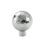 25mm Hammered Silver Cupboard & Cabinet Knob Single-Hole
