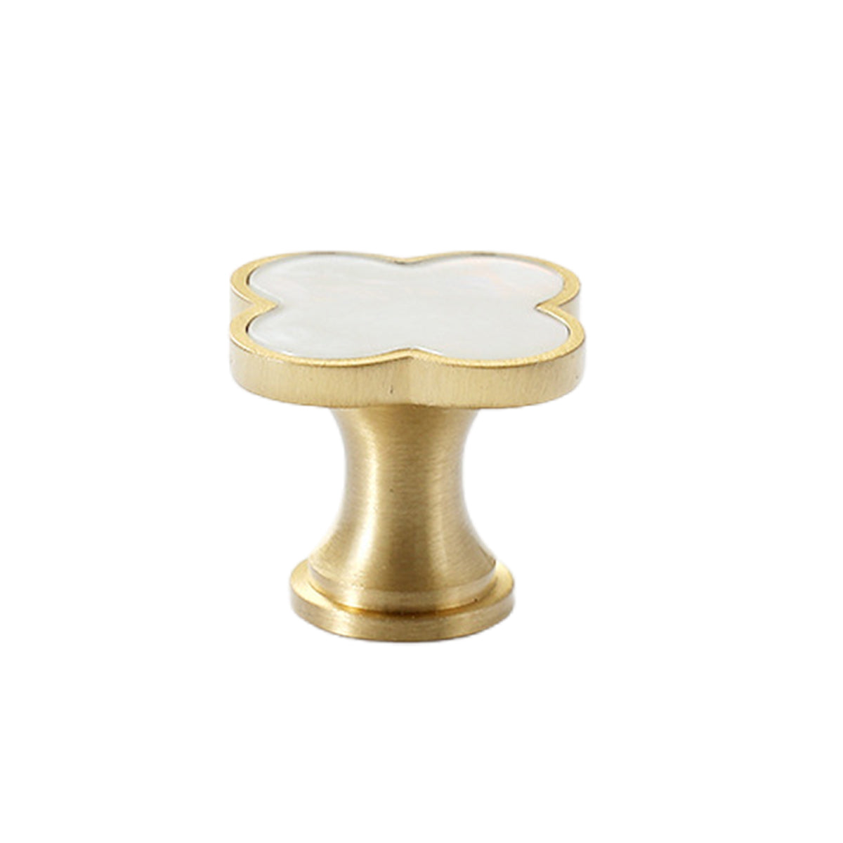 Shell Jade Four-Leaf Clover Cabinet Knob Single-Hole Design