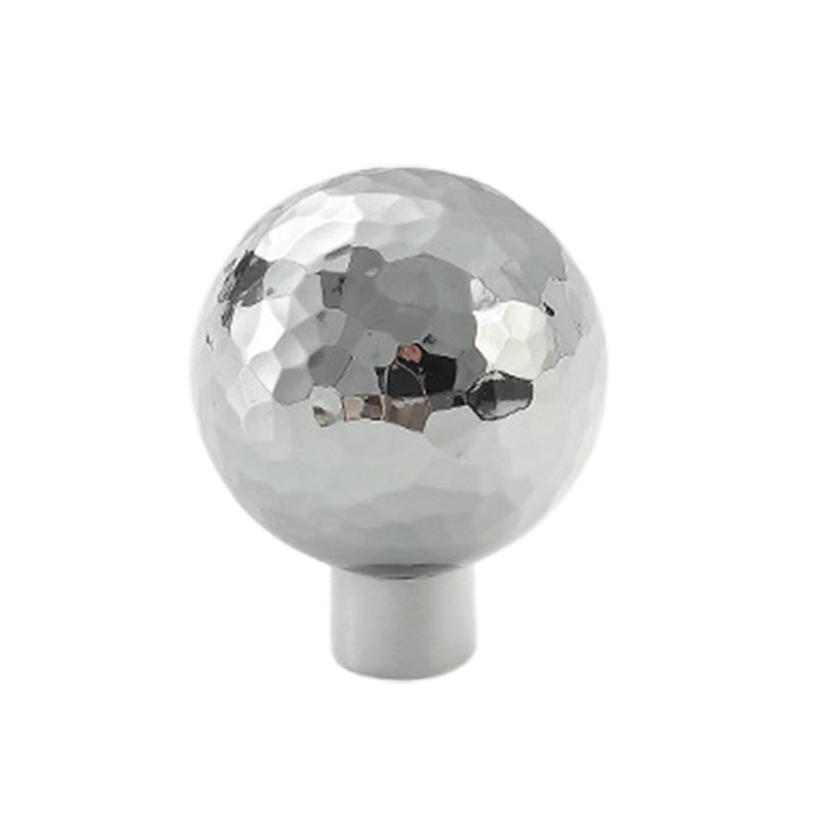Hammered Silver Cabinet Knob Single-Hole