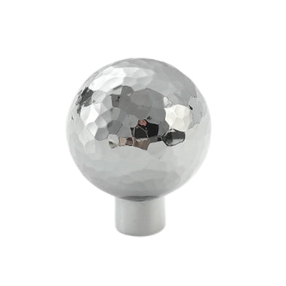 Hammered Silver Cabinet Knob Single-Hole
