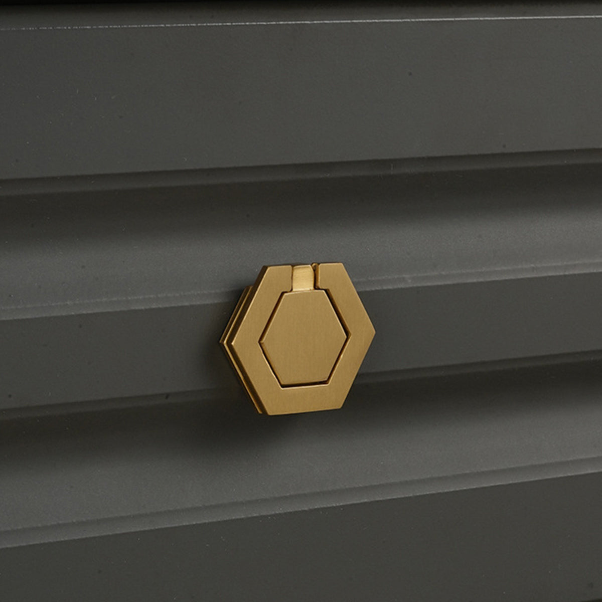 Hexagon Alloy Cabinet Door Handle Single-Hole Brushed Gold