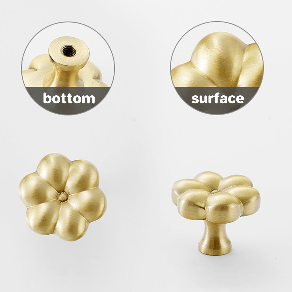 Brass Cupboard & Cabinet Dummy Door Knob 32x25mm