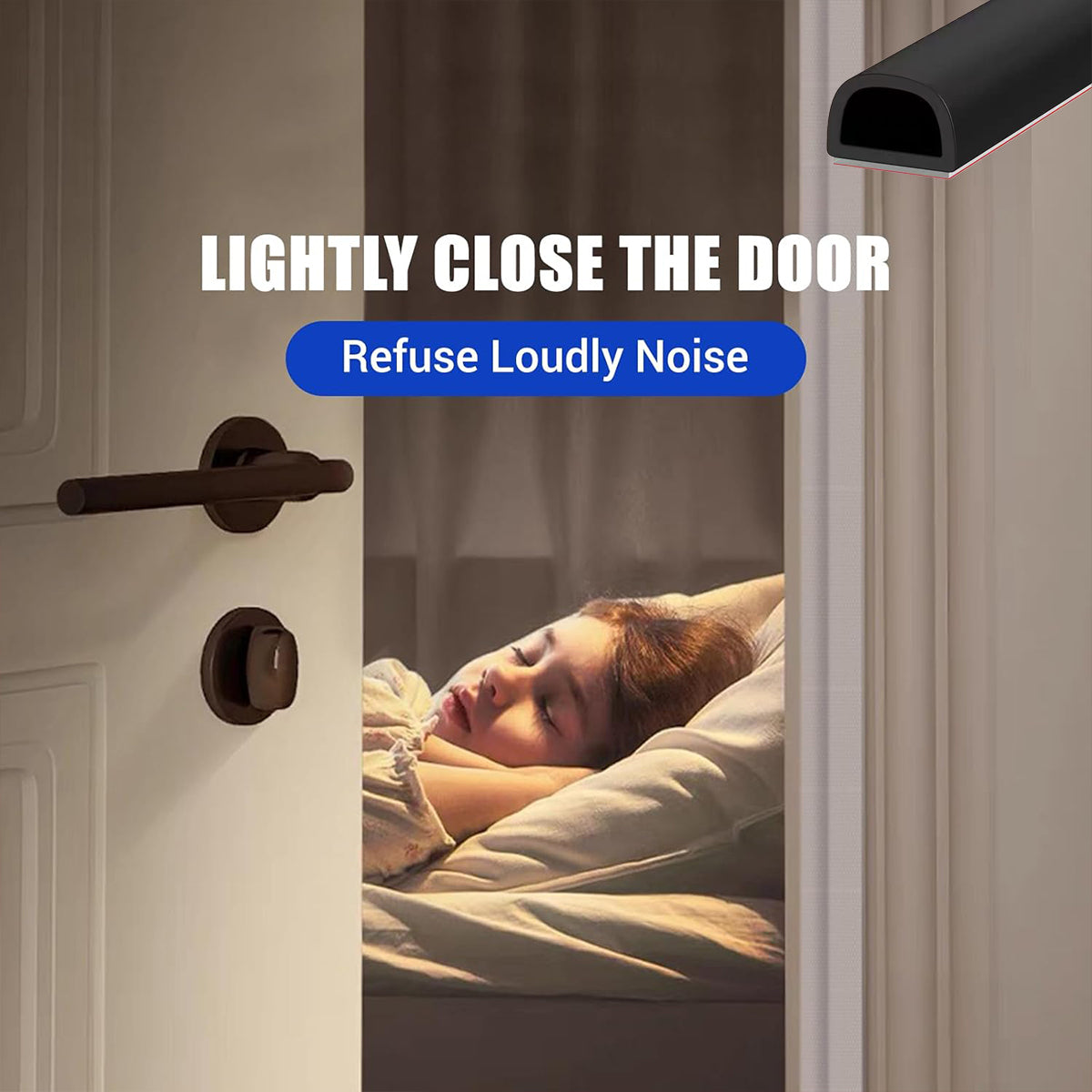 Black Self-Adhesive Silicone Door Window Sealing Strip 6m