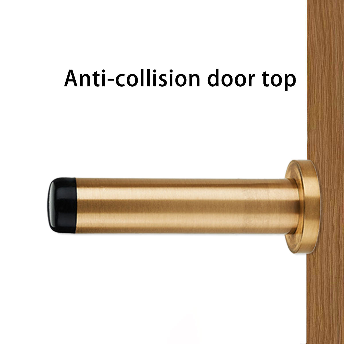 Brass Bathroom Door Stopper Wall-Mount with Rubber Tip