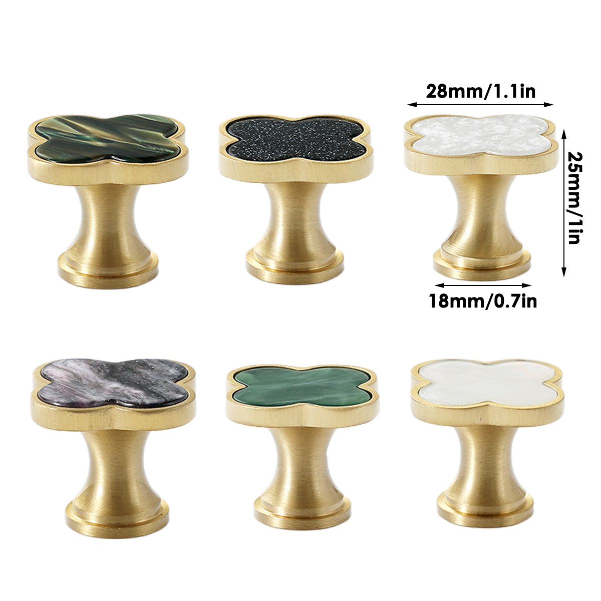 Four-Leaf Clover Cabinet Knob Single-Hole Design