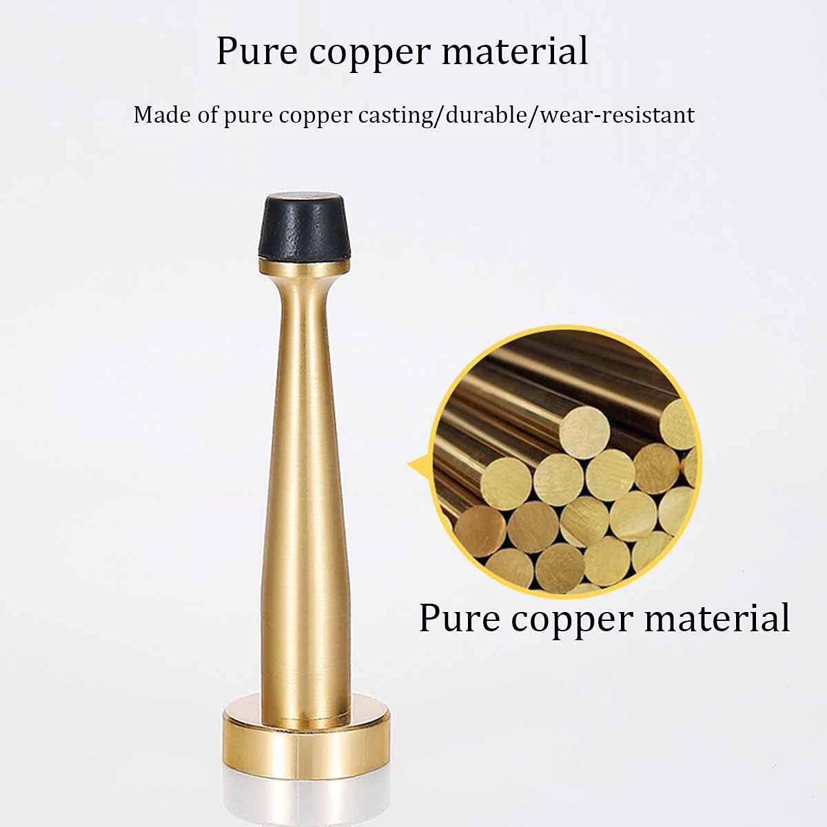 Bright Gold Brass Magnetic Stoppers Wall-mounted 80mm x 30mm