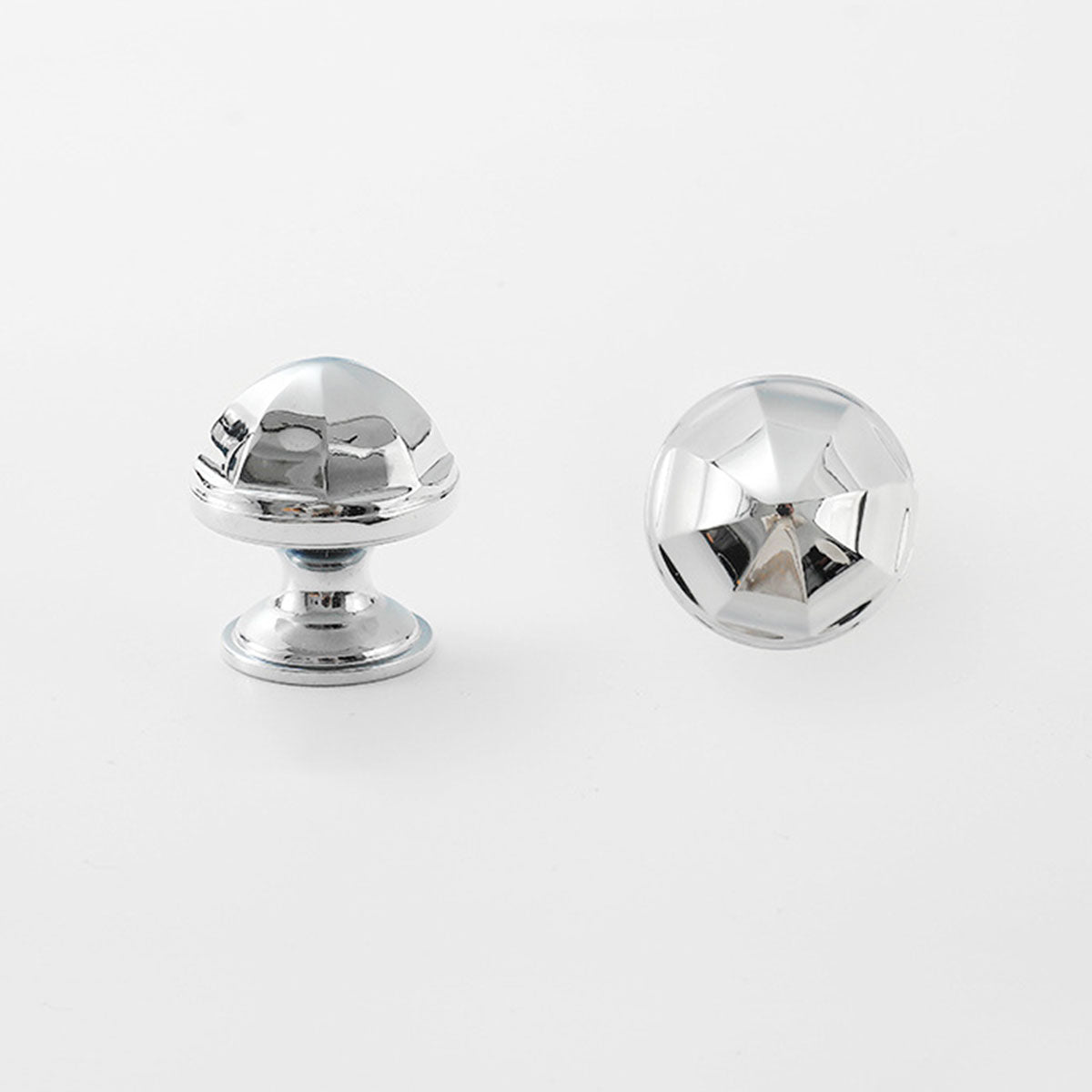 Bright Silver Brass Dome Cupboard & Cabinet Knob 28mm