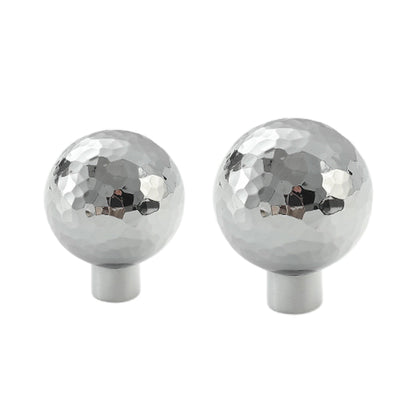 Hammered Silver Cabinet Knob Single-Hole