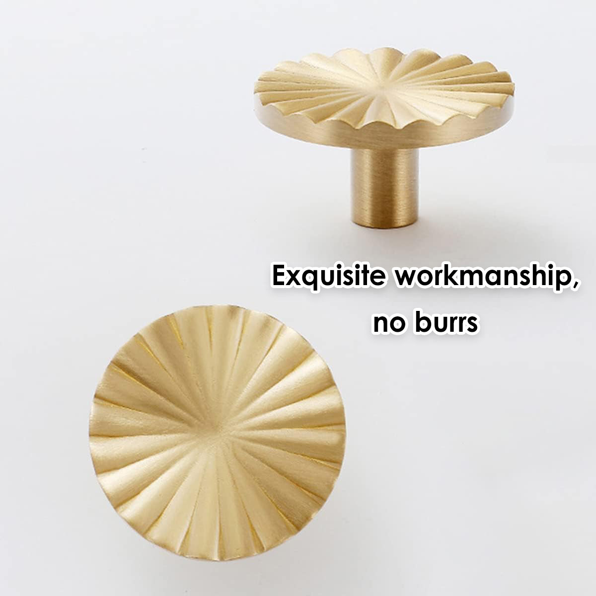 Sunflower Brushed Brass Cupboard & Cabinet Door Knob 30x20mm Single Hole