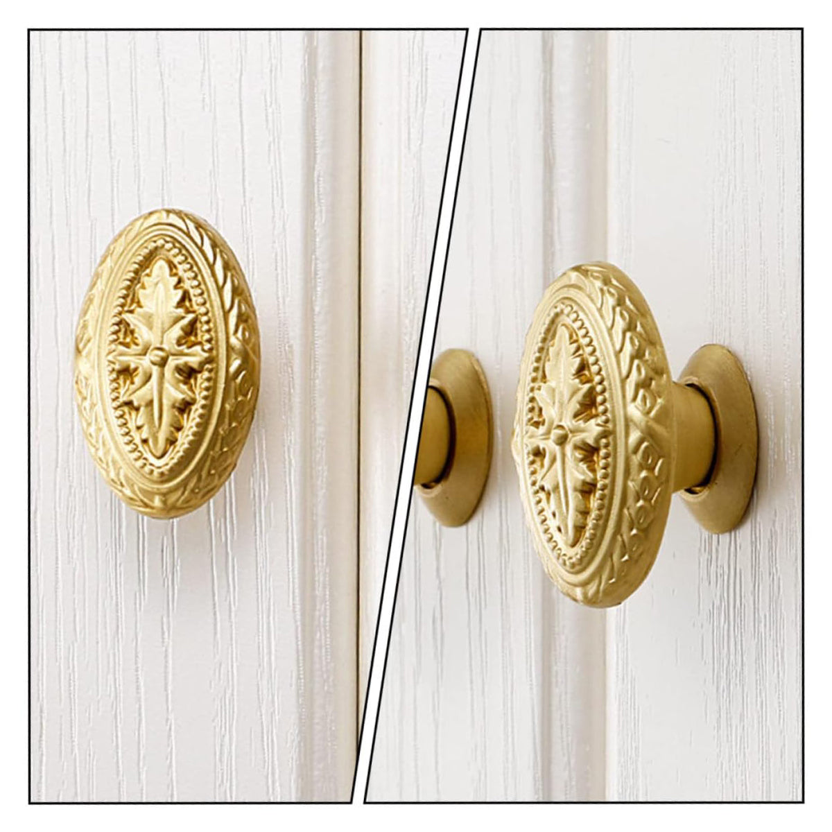 Gold Brass Dummy Door Knob For Cabinet & Door 4.6x2.5x3.2cm