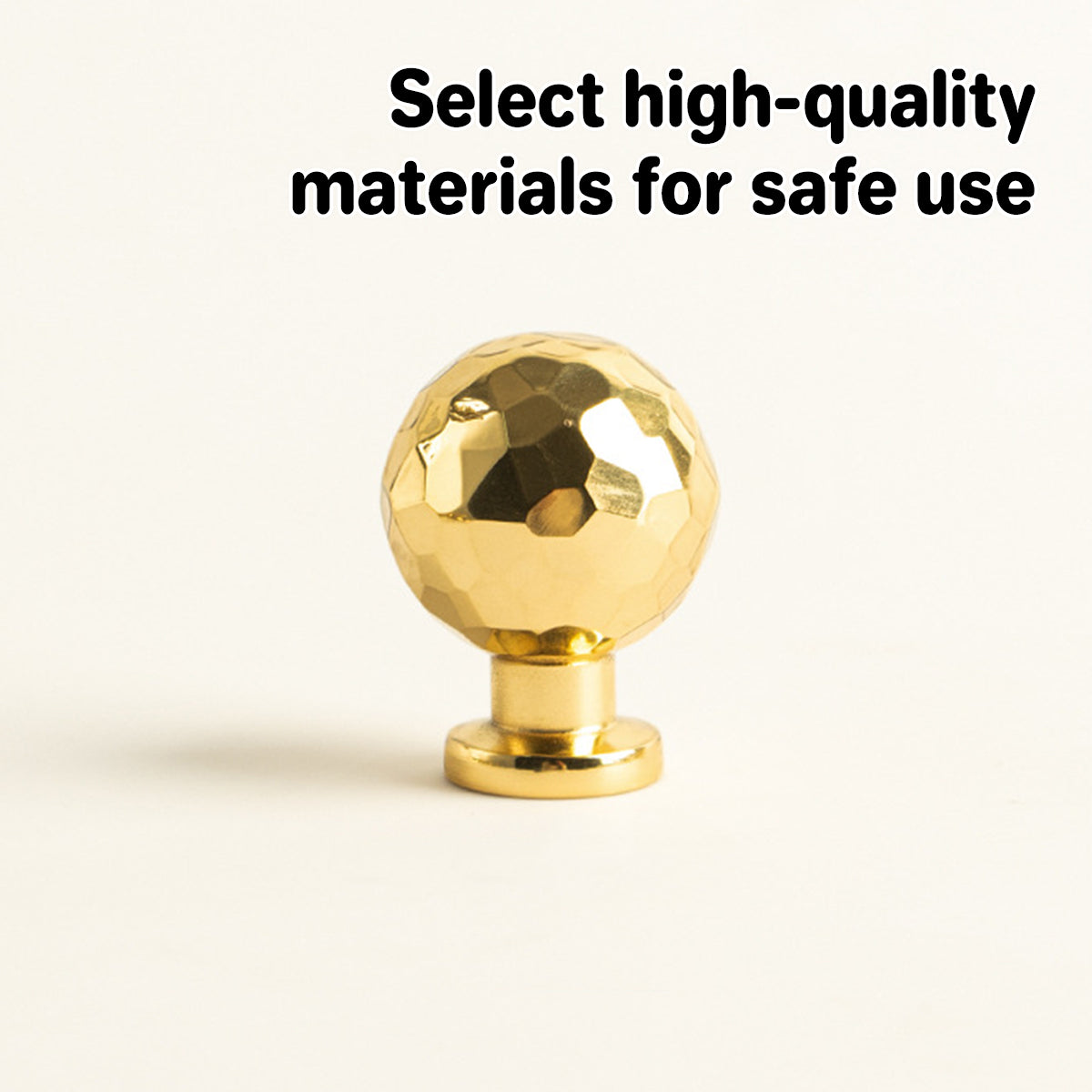 Brushed Brass Cupboard & Cabinet Door Hammered Round Knob 28x32mm