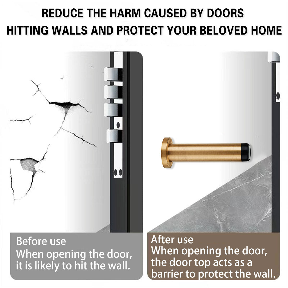 Antique Brass Wall-mounted Stoppers 85mm x 30mm