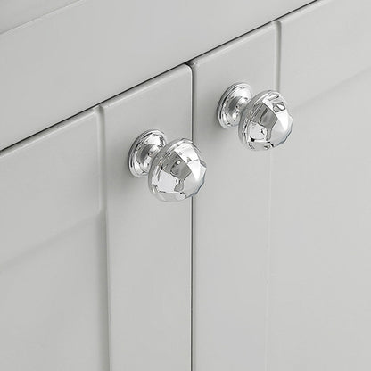 2 Styles Bright Silver Copper Cabinet Knob with Single Hole