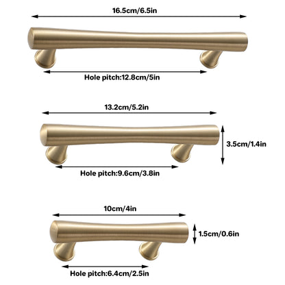 Cabinet Door Handle with Brushed Gold Tone