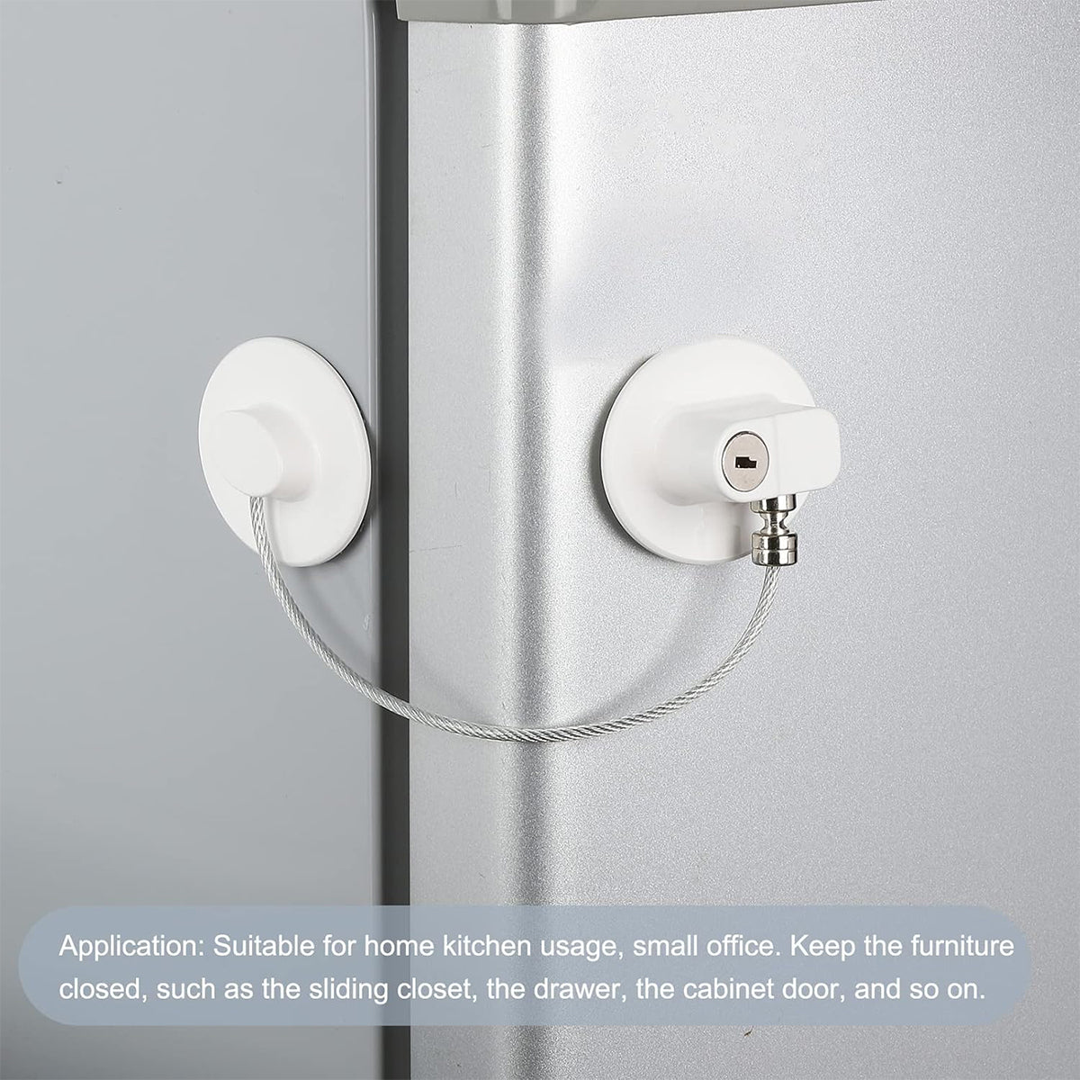 Black/White Self-Adhesive 304 Stainless Steel ABS Child Safety Lock